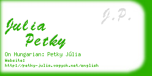 julia petky business card